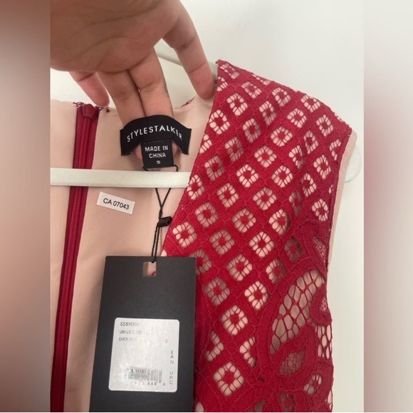 REVOLVE STYLESTALKER red feminine lace mini dress dark academia cute goth S - Picture 6 of 8